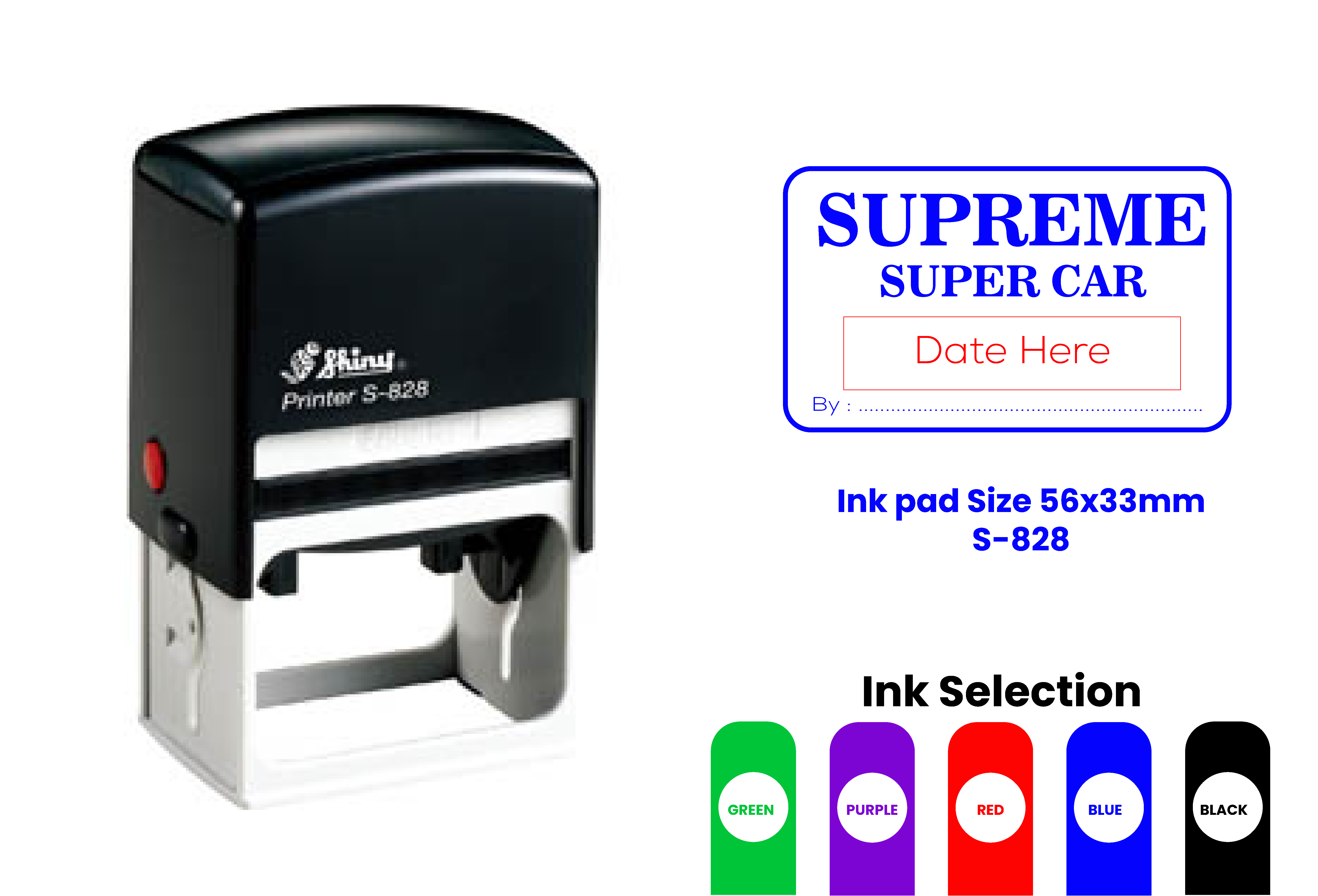 S-828D Self-Inking Date Rubber Stamp